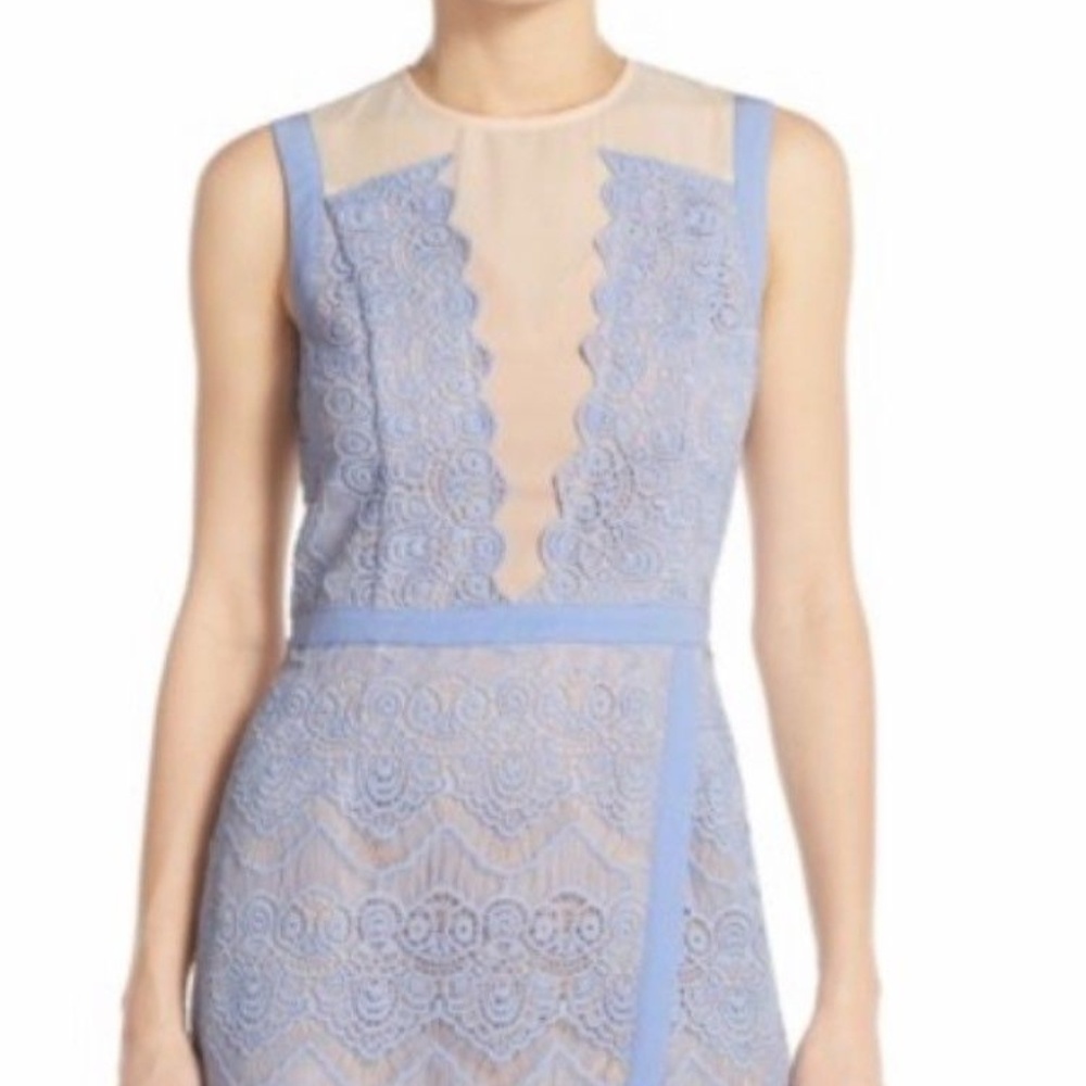 Greylin 2 Toned Lace Overlay Dress
